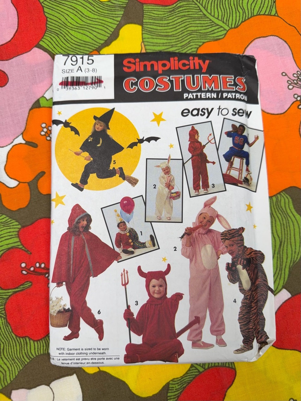 Simplicity Halloween SEWING Pattern 7915 Witch Clown Devil Bunny Tiger Lamb